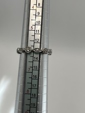 Sterling silver Ring with Round stones, Prong Setting, Band Style, Size 6