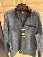 Eddie Bauer Sweater Sz S/Ch NWT Fleece Pullover Twilight Heather Zips -Free Ship