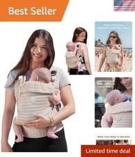 Ergonomic Baby Carrier Newborn to Toddler 7-44lbs, Mesh Support, Almond Beige