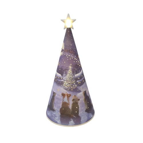 Decorazione Albero di Natale Babbo Natale con Luce LED - Scena Vacanze Invernali Cono Albero - Foto 11 di 29