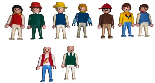 LOT OF 9 VINTAGE  1974 PLAYMOBIL FIGURES
