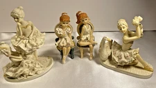 Female Ballerina Figurines Ladies Porcelain K's Collection 4 pcs