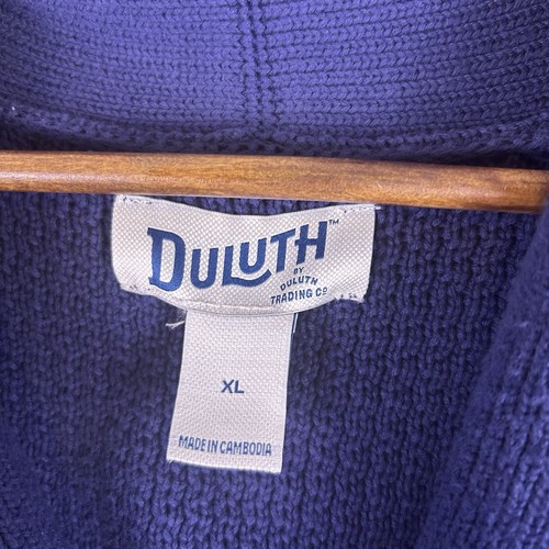 Duluth Strickjacke Herren XL dunkelblau Taschen Schalkragen Knopfleiste bequem Freizeit - Bild 6 von 10