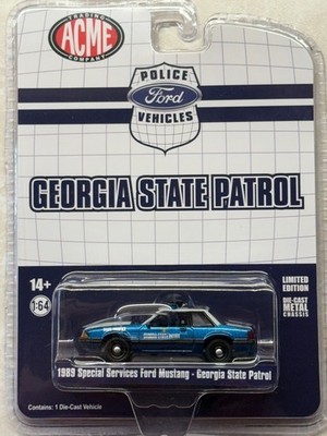 ACME Greenlight GEORGIA STATE PATROL 1989 Special Service Ford Mustang Police
