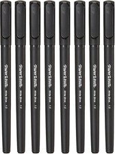 10 - Paper Mate Write Bros 1.0 Capped Ballpoint Stick Pen 1mm Medium Black