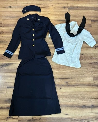 Vintage World War 2 Military CoastGuard Women’s Officer Uniform Skirt Jacket Set
