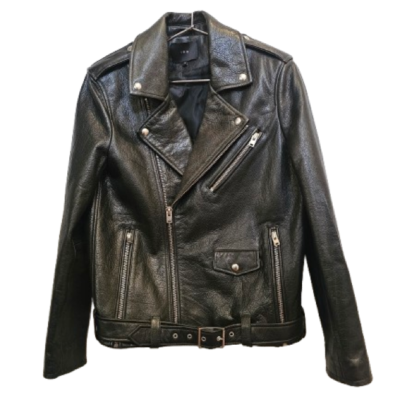 IRO Men's 100% Pebbled Leather Motorcycle Jacket Size Small Retail