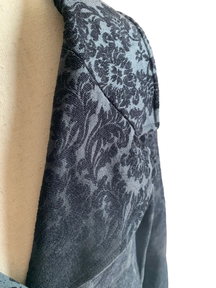 Blazer J Jill Floral Terciopelo Repujado Jacquard Abotonado Negro Talla 20 Foto 4 de 4