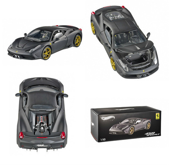 ホットウィール 458 SPECIALE(MATTE BLACK) FERRARI 458 SPECIALE MATT BLACK ELITE HOT WHEELS 1/43 #BLY47