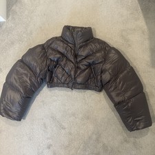 Khaite The Farine Crop Brown Down Puffer Jacket Coat Size M Bnwot