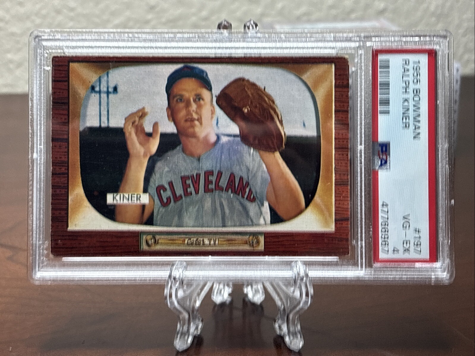 1955 Bowman #197 Ralph Kiner Cleveland Indians PSA 4