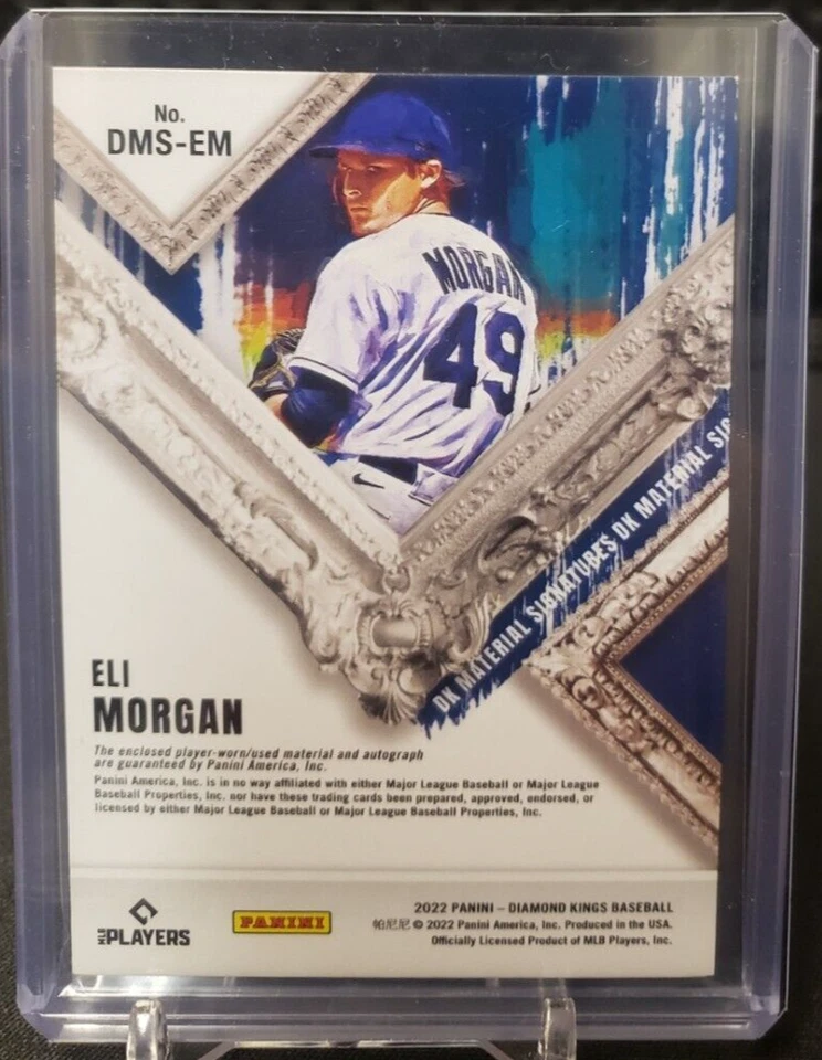 2022 DIAMOND KINGS DUAL PATCH AUTO ELI MORGAN Holo Blue Parallel #'d /25 - Image 2 of 2