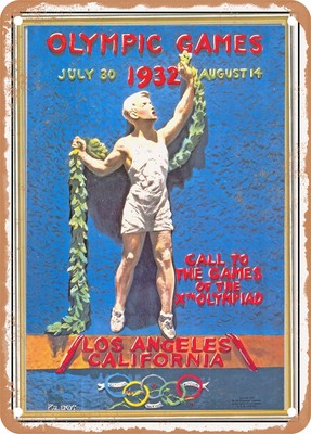 METAL SIGN - 1932 Olympic Games Los Angeles California Vintage Ad