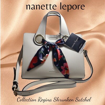 NANETTE LEPORE Regina Satchel Handbag Vegan Leather Removable