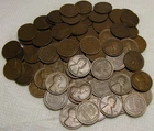 2 ROLLS OF 1912 P PHILADELPHIA LINCOLN WHEAT CENTS FROM PENNY COLLECTION LOT SET