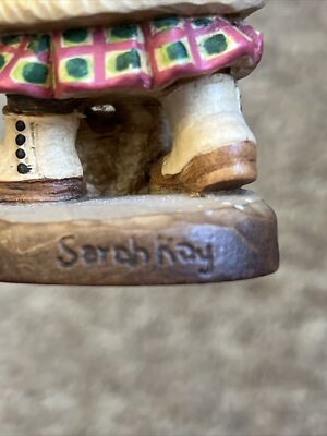 ANRI Vintage Sarah Kay Special Delivery 4” Wood Carved Limited