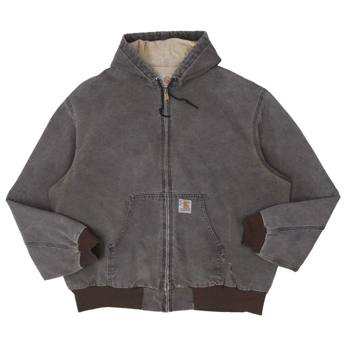 Vintage Carhartt JQ142 Quilted Lined Workwear Hooded Jacket-USA