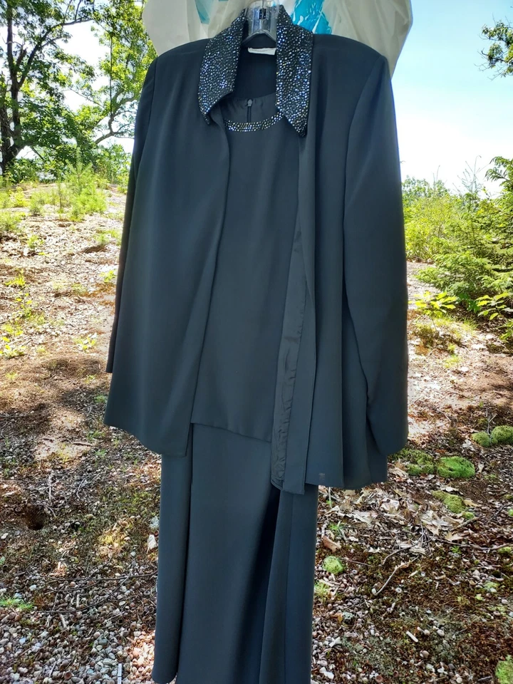 Damas Gris Gasa 3 Piezas Conjunto de noche y monedero Foto 3 de 4