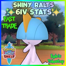 ✨ 6IV SHINY RALTS ✨ EV'D FAST 🚀BATTLE READY 🚀 POKEMON SWORD & SHIELD SWSH