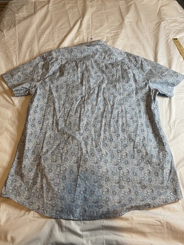 Southern Proper Tailored Fit Shirt Mens XL Blue Paisley Print Stretch Cotton - Picture 6 of 7