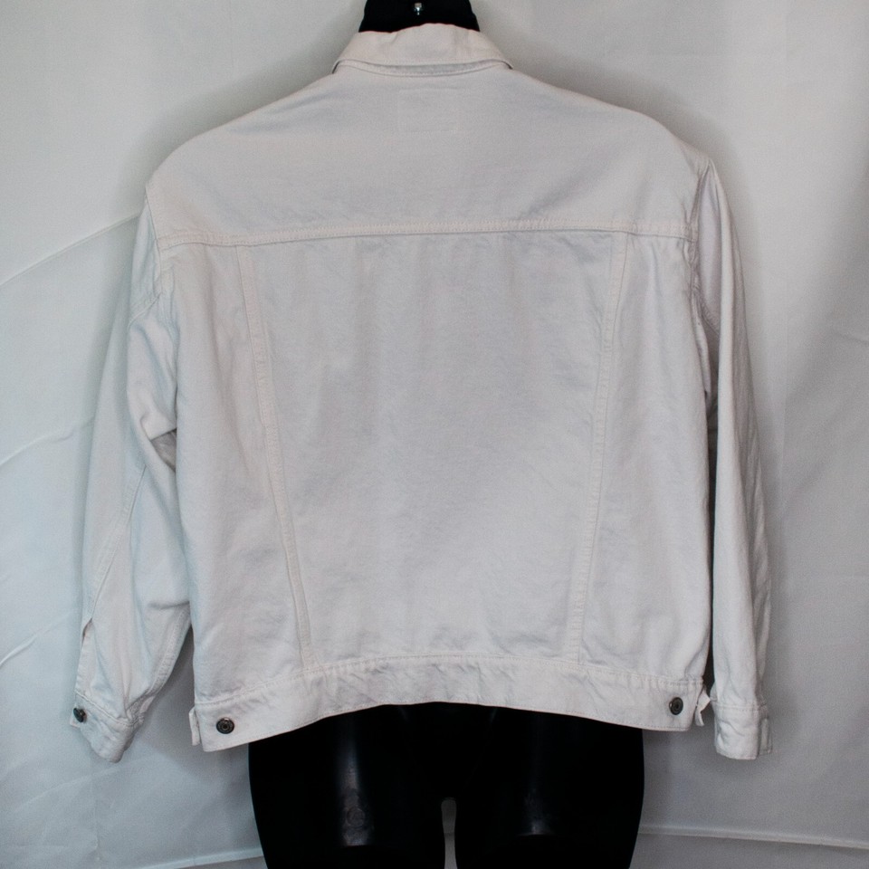 Old Navy Classic Jean Jacket Womens XXL 2XL White Denim Trucker Pockets