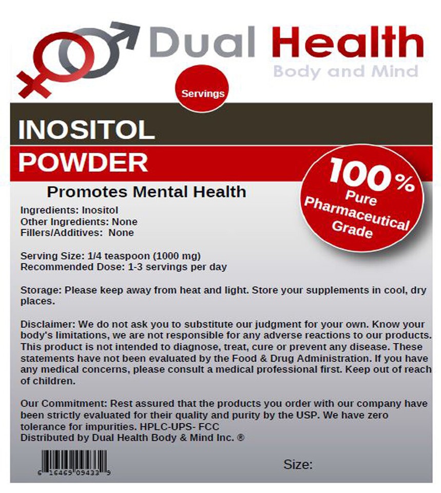 PURE INOSITOL (8 oz) Powder Stress Anxiety Mood Pharma Grade Bulk ...