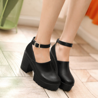 ankle strap pumps block heel