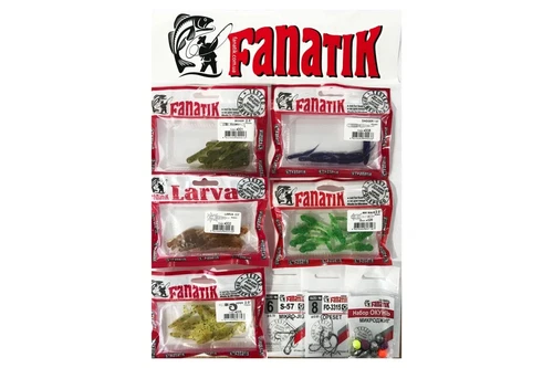 FANATIK MIKROJIG Full Set Soft Eatable Lures + Hooks + Lead Weights - Perch Set