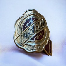 Grille Medallion 1936 Chrysler Airflow Export Emblem Vee Shape Sharp Bend Badge