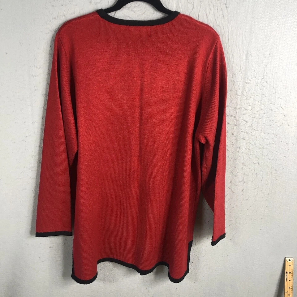 Cárdigan Bob Mackie para mujer 1X talla grande rojo arte para usar dragón bordado asiático Foto 4 de 4