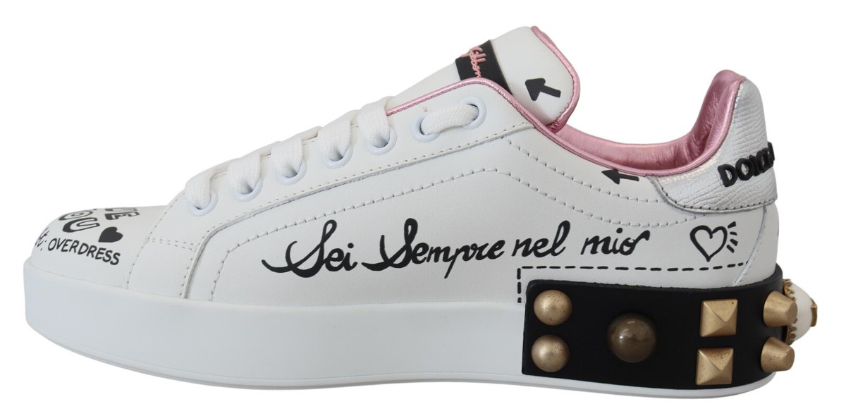 DOLCE & GABBANA Shoes White Leather Crystal Queen Crown DOLCE & GABBANA Shoes White Leather Crystal Queen Crown