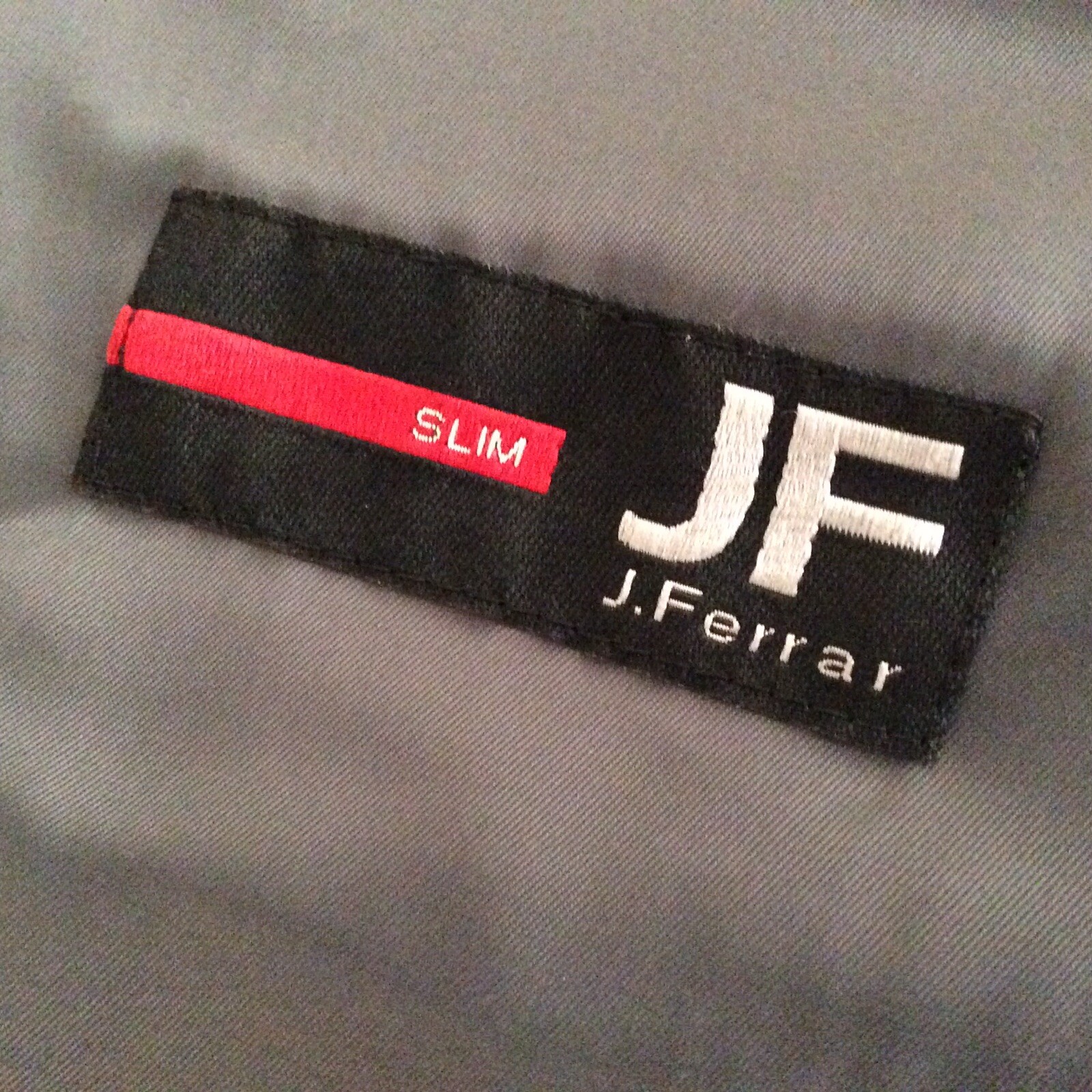 J Ferrar Vest Mens LARGE Slim Fit Gray Suit 5 Button Front Sleeveless PREPPY