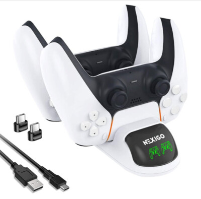 NexiGo Dobe PS5 Controller Charger, Upgraded Playstation 5 Charging Station Dock