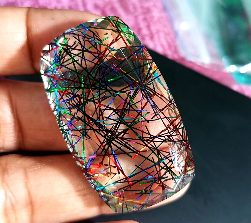 116.30 Ct Certified CUSHION Cut Natural MULTI Rutilated Quartz Loose Gemstone - Image 4 of 4