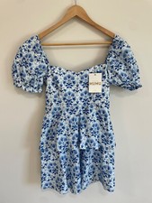 Show Me Your MuMu Margaux Tiered Mini Dress in Teagan Floral Mia Midi Size Small