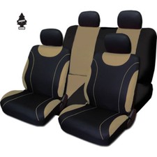 For Chevrolet New Black And Tan Cloth Car Truck Seat Covers With Gift Full Set