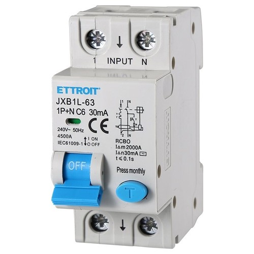 Interrupteur magnétothermique Chint NBH8-40 1P N 6A 4.5kA C 1 Module 190234