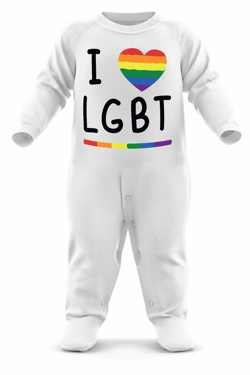 I Love LGBT Gay Pride Baby Romper Suit Lesbian Babygrow Equality