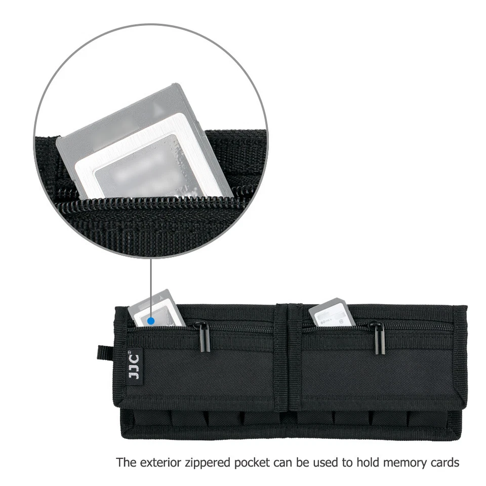 JJC 8Slots 18650 Battery Pouch Case Bag Holder with Zipper Pocket for SD TF Card - Image 4 of 4