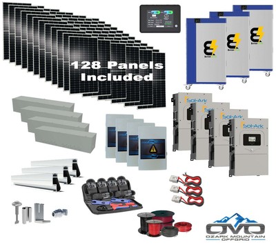 70KW Complete Offgrid Solar Kit + 4x 15K Sol-Ark Inverter + 3x 30KW Lithium Kong