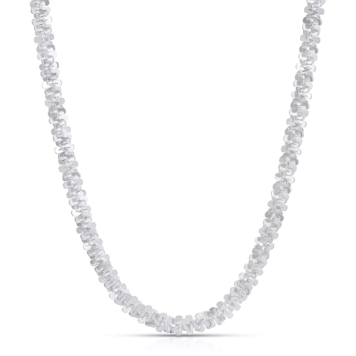 Solid 925 Sterling Silver Diamond Cut Margarita Sparkle Rock