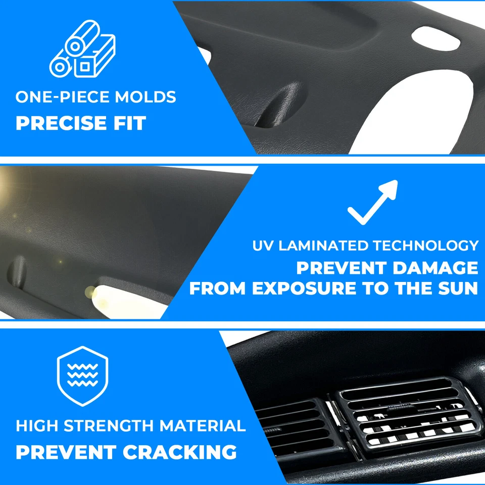 For 1998-02 Dodge Ram 1500/2500/3500 Pickup Dash Bezel&Dashboard Cover Overlay Foto 3 de 4