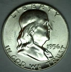 1956 Franklin Silver Half Dollar 50c US Coin Uncirculated Philadelphia Mint