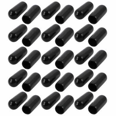 uxcell 5Pcs 16mm Inner Dia PVC Flexible Vinyl End Cap Screw Thread Protector Cover Black uxcell 5Pcs 16mm Inner Dia PVC Flexible Vinyl End Cap Screw Thread Protector Cover Black