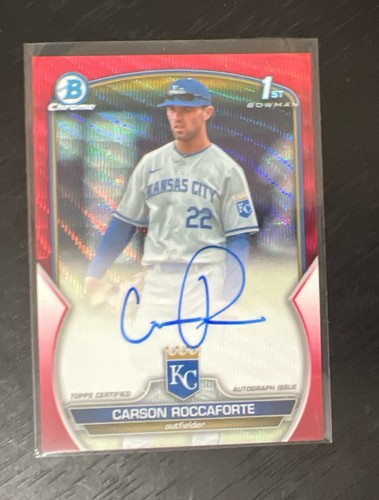 2023 Bowman Chrome Draft Carson Roccaforte Bowman 1st Red Wave AUTO #4/5