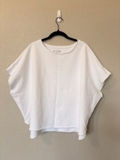 Frank Eileen Olive Original Capelet White Triple Terry Sweatshirt OS Cotton