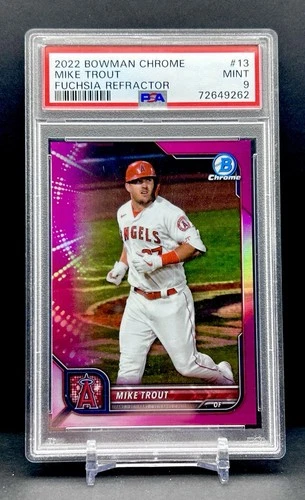 2022 Bowman Chrome Mike Trout Fuchsia Refractor /299 PSA 9 Mint