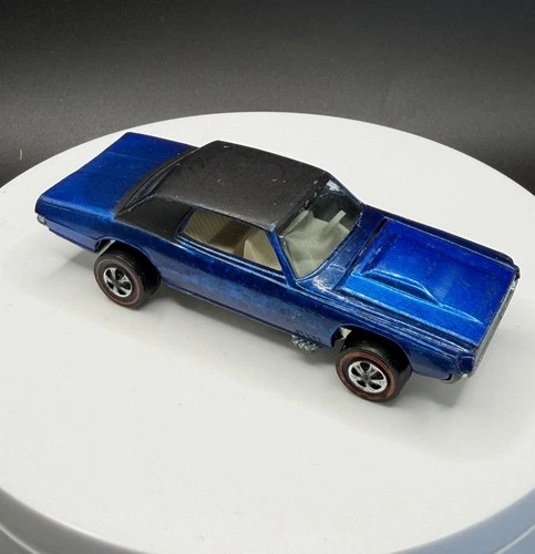 Vintage Hot Wheels Redline Custom T-Bird Blue W/ Black Top US Base - Excellent!