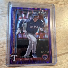 Topps 2023 Chrome Dustin Harris Rookie #131 Purple Raywave Refractor /250 Range…