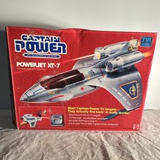 Mattel Captain Power Powerjet XT-7 Aircraft Vehicle 1987 with Box Accessories
